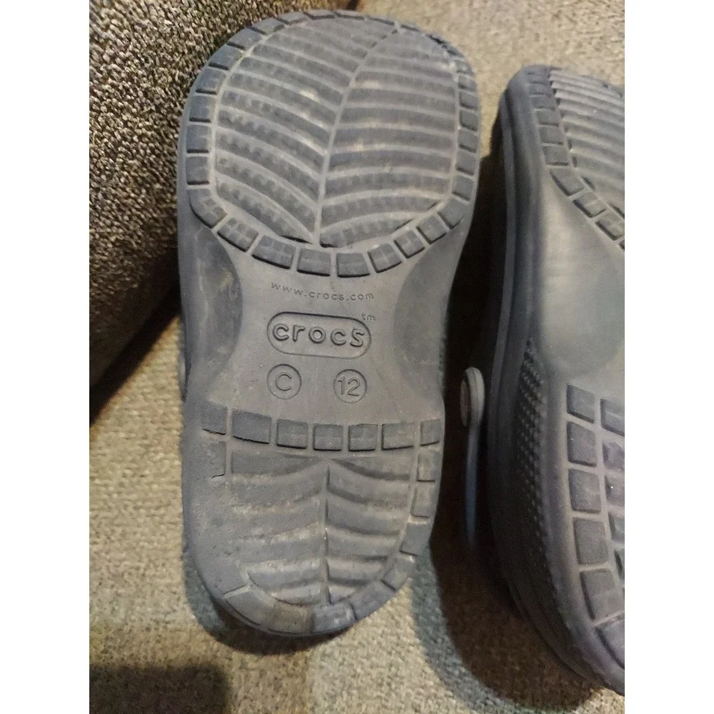 Crocs Dual Comfort Clogs Junior Big Kid 12 Faux Fur Lined Classic‎ Blue Summer